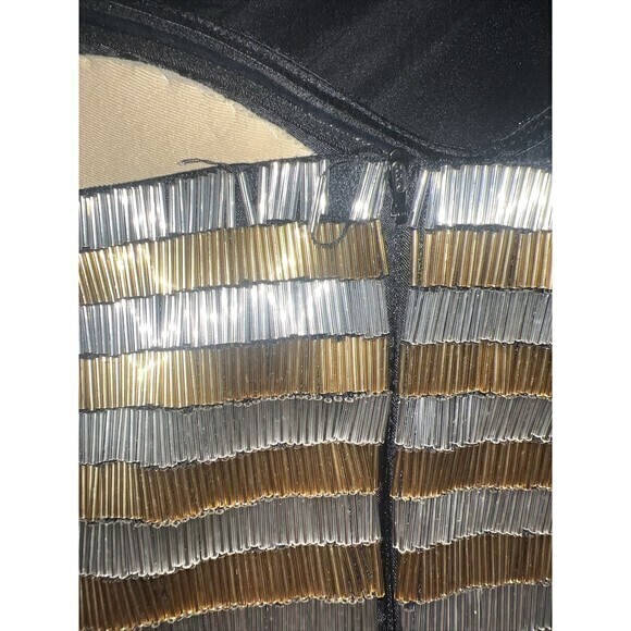 Le Femme Black Formal/Prom Strapless Dress, Gold &‎ Silver Bra Accent-Size 8 - Picture 9 of 9